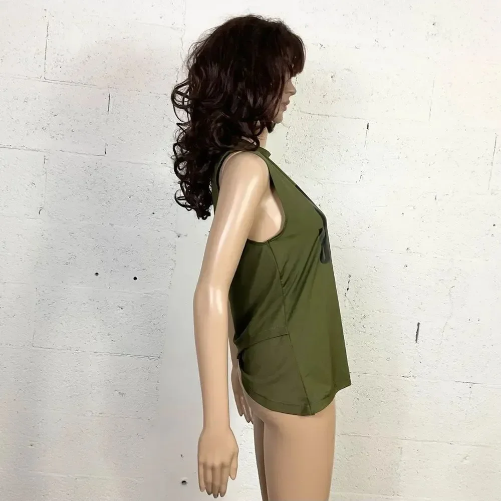 Nike Just Do It Army Green Black Muscle Tank Leggings Matching Set M